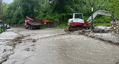 Ordu'da Yoğun Yağış Nedeniyle Esenli Deresi Taştı