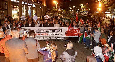 İsrail'in Gazze Saldırıları Trabzon'da Protesto Edildi