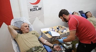 Samsun'da Mehmetçikten Kızılay'a Kan Bağışı