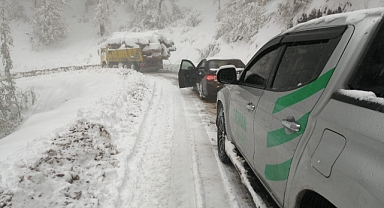 Yayla Yolunda Mahsur Kalan 4 Kişiyi Ormancılar Kurtardı