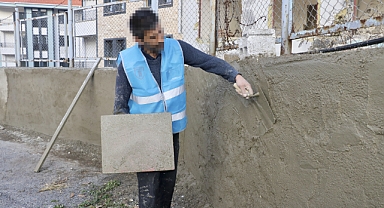 Trabzon'da Denetimli Serbestlik Yükümlüsü Okul İnşaatında Çalışarak Cezasını Çekiyor