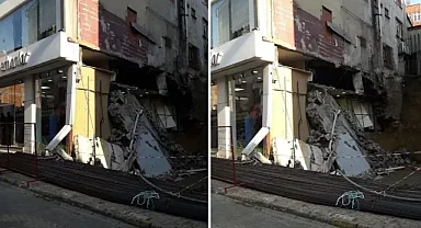 Giresun'da Bir İş Yerinin Duvarı Çöktü