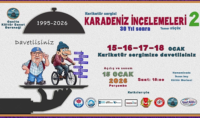Trabzonlu Karikatürist Tamner Küçük'ün "Karadeniz İncelemeleri-II" Sanatseverlerle Buluşuyor