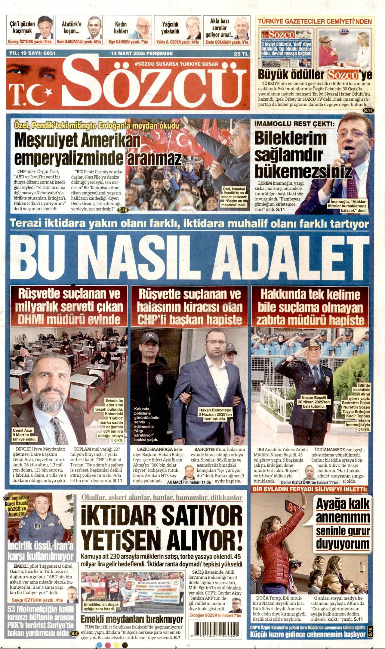 Sözcü Gazete Manşeti