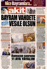 Yeni Akit Gazete Manşeti