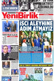 Yeni Birlik Gazetesi Gazete Manşeti