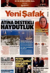 Yeni Şafak Gazetesi Gazete Manşeti